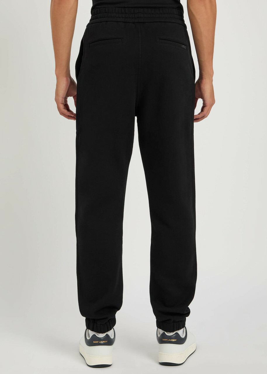 Saint Laurent Logo-embroidered Cotton Sweatpants Admiral