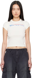 alexanderwang.t Off-White Distressed Logo T-shirt