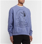 Cav Empt - Embroidered Loopback Cotton-Jersey Sweatshirt - Blue