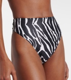 Same Zebra-print high-rise bikini bottoms