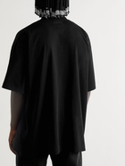 VETEMENTS - Embellished Cotton-Jersey T-Shirt - Black