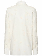 ELIE SAAB - Embroidered Poplin Shirt W/ Flowers