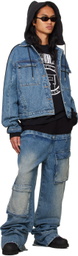 SPENCER BADU Blue & Black Paneled Denim Jacket