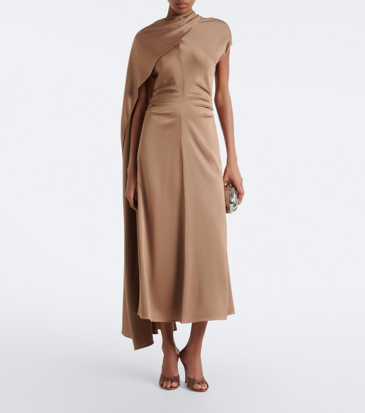 Simkhai Jacka caped satin midi dress
