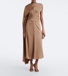 Simkhai Jacka caped satin midi dress