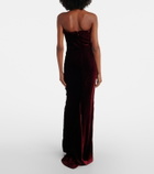 Alessandra Rich Bow-detail ruched velvet gown