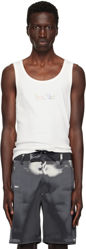 Photo: Ludovic de Saint Sernin White 'Sun Slut' Tank Top