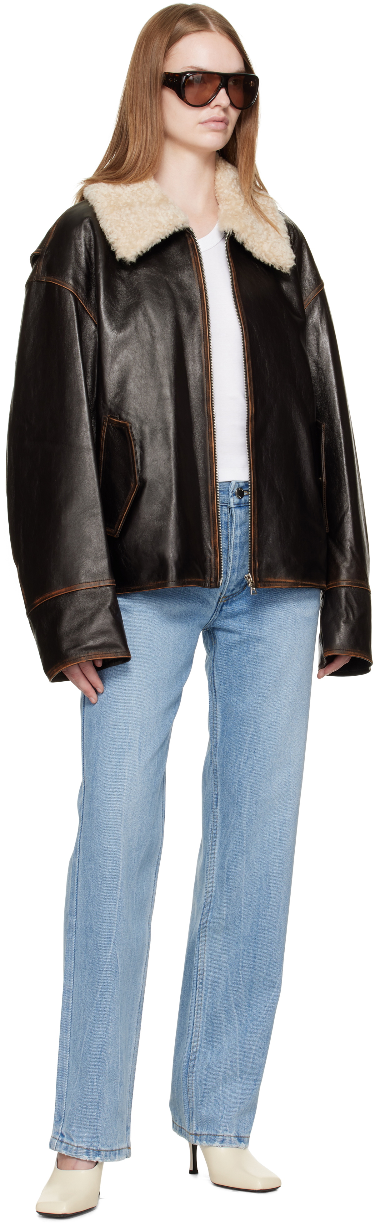 R2W Brown Allison Leather Jacket