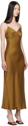 Silk Laundry Tan Deco Rouleau Maxi Dress