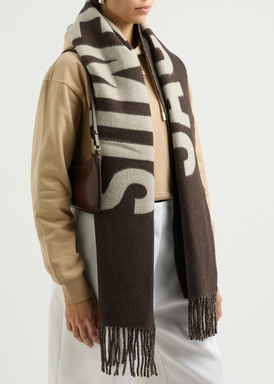 Jacquemus Le Écharpe Logo-intarsia Wool Scarf - Brown - One Size