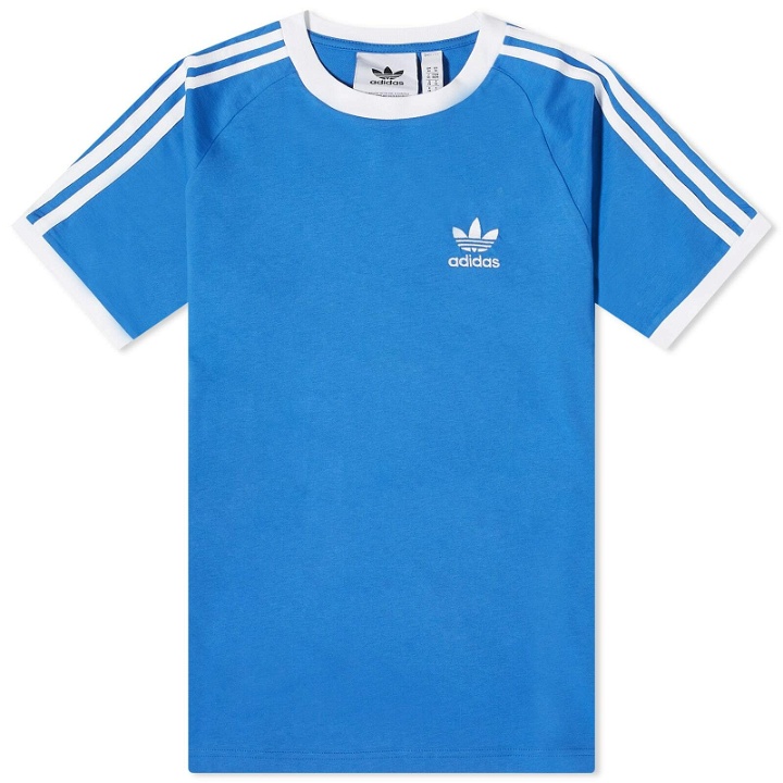 Photo: Adidas Men's 3-Stripe T-shirt in Bluebird