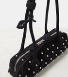 Alaïa Le Teckel Small studded suede shoulder bag