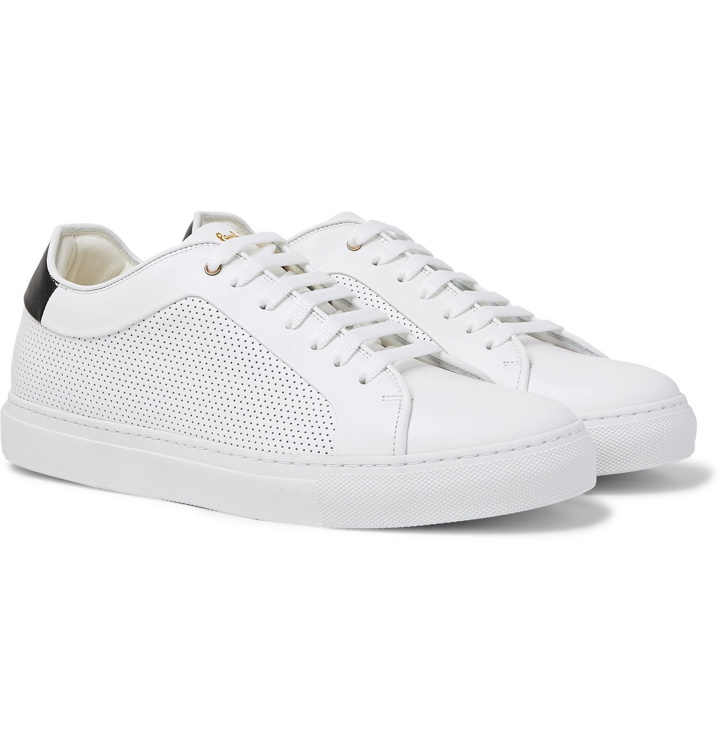 Photo: Paul Smith - Perforated Leather Sneakers - White