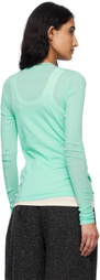 AURALEE Green Super High Gauge Sheer Rib T-shirt