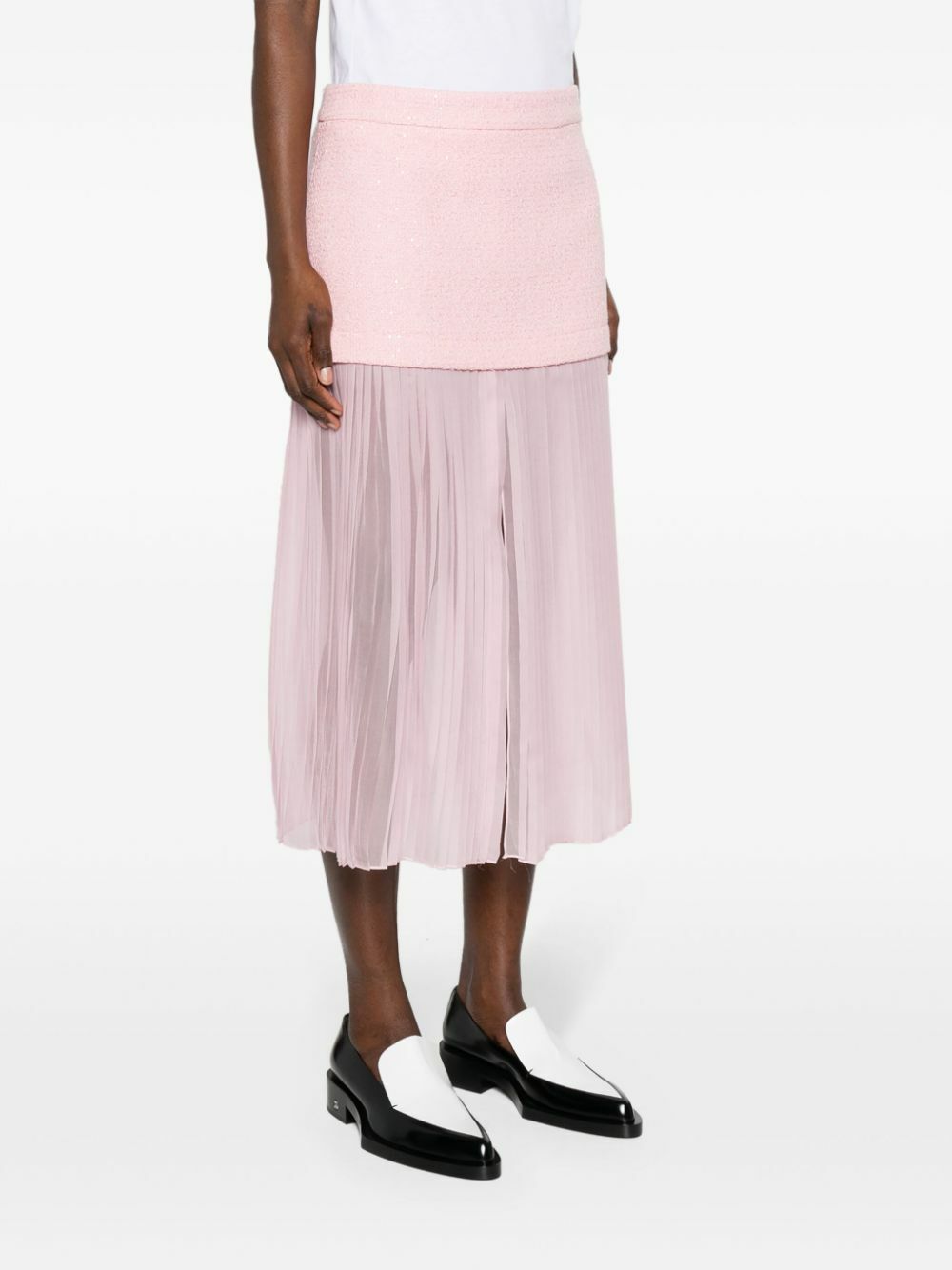 【関税&送料込】Gucci Lilac Crepe Skirt Gucci Pink Lace Midi Skirt with Elasticated Waistband Detail