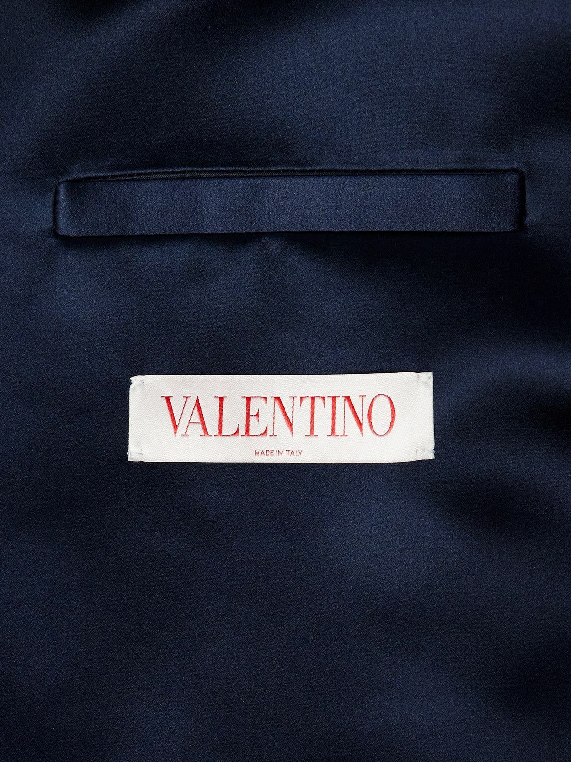 Valentino Garavani - Double-Breasted Silk-Satin Suit Jacket - Blue