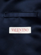 Valentino Garavani - Double-Breasted Silk-Satin Suit Jacket - Blue