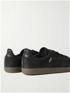 adidas Originals - Samba OG Leather-Trimmed Embossed Nubuck Sneakers - Black