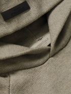 FEAR OF GOD ESSENTIALS - Logo-Appliquéd Knitted Hoodie - Gray