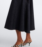 Jacquemus Pina de-Nîmes gathered denim midi dress