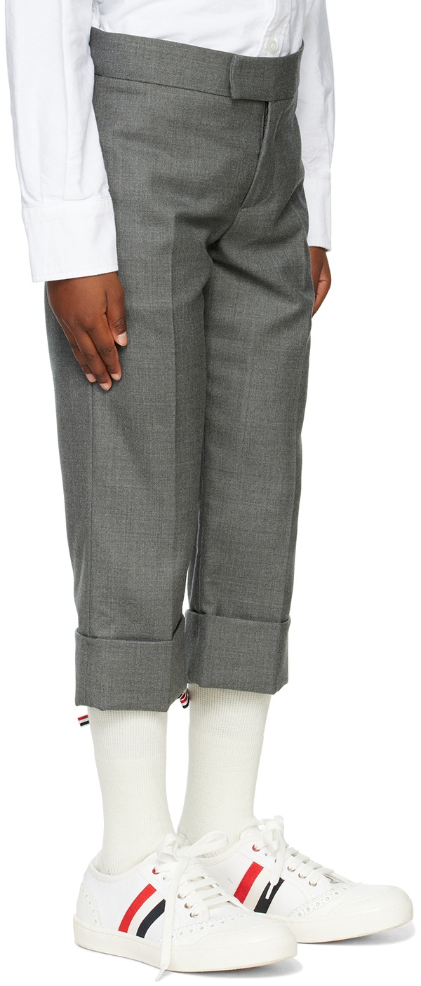 Thom Browne Kids Gray Backstrap Trousers