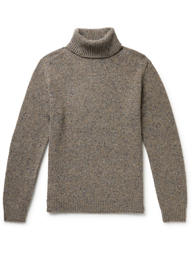 Photo: Hartford - Donegal Wool-Blend Rollneck Sweater - Green