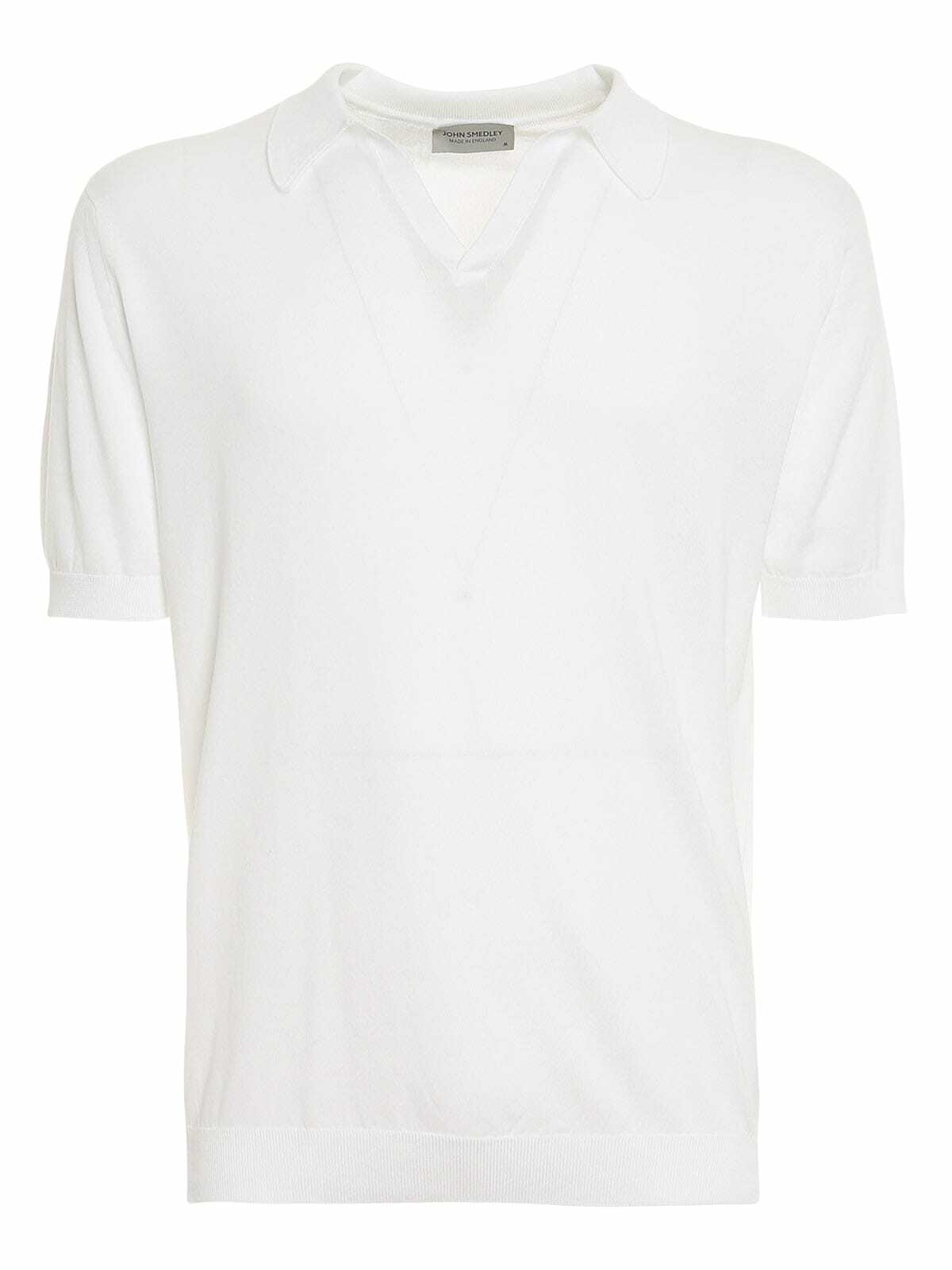 Tシャツ・カットソー JOHN SMEDLEY SS25 Polo shirts (ADRIAN WHITE) Adrian - John Smedley's Sea Island Cotton Polo Shirt | John