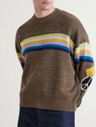 KAPITAL - Peckish Rainbow Striped Cotton and Wool-Blend Sweater - Brown