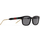 Gucci - Square-Frame Acetate and Gold-Tone Sunglasses - Black