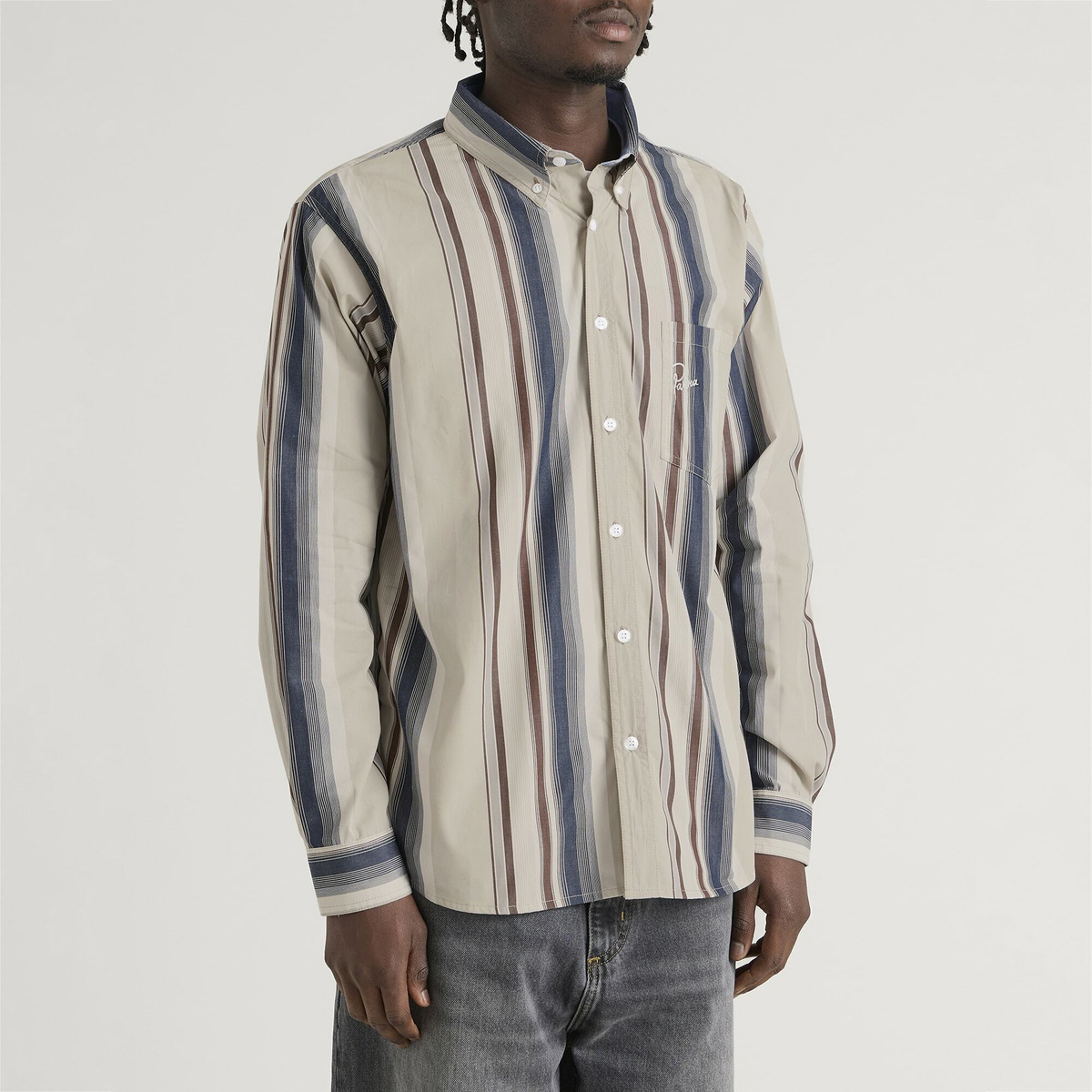 By Parra Men's Vertical Darwin Shirt in Grey
