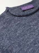 RALPH LAUREN PURPLE LABEL - Mulberry Silk, Silk and Linen-Blend Sweater - Blue