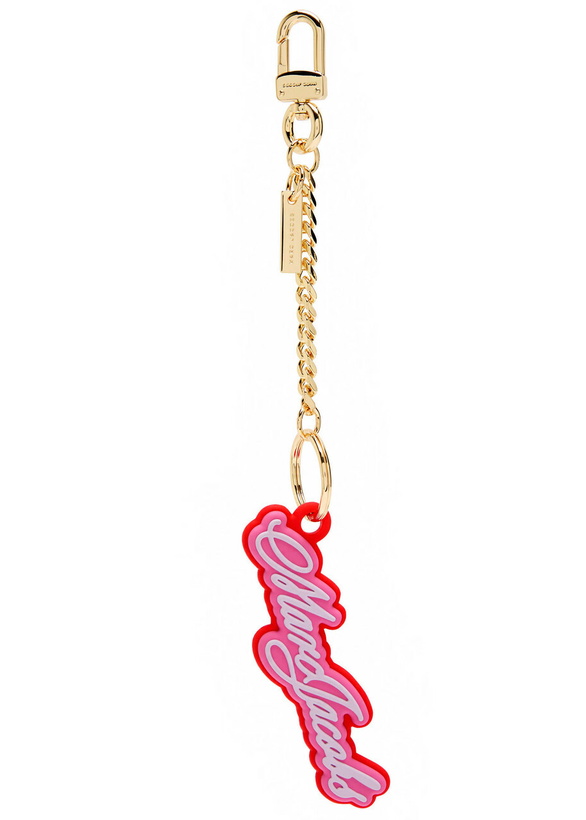 Photo: Marc Jacobs The Cursive Logo Charm Keyring - Pink - One Size