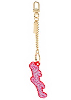 Marc Jacobs The Cursive Logo Charm Keyring - Pink - One Size