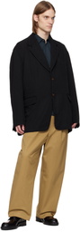 Comme des Garçons Shirt Black Polyester Twill Garment Treated Blazer