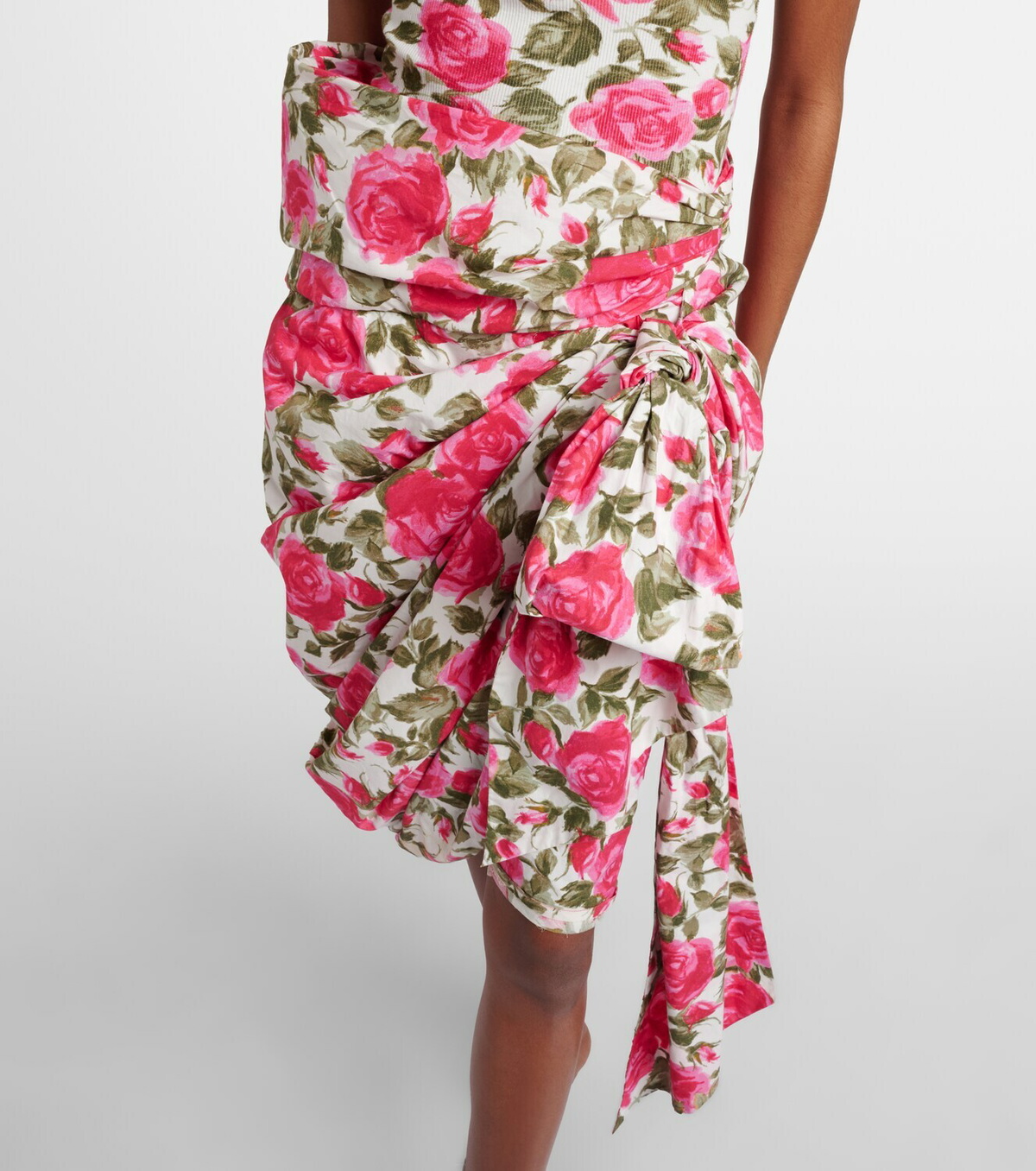 Chloé Floral bow-detail cotton miniskirt