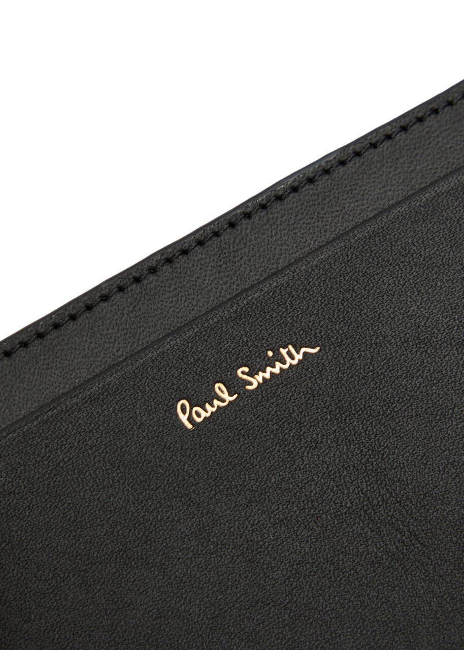 Paul Smith Signature Striped Leather Card Holder - Black - One Size