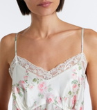 Simone Rocha Floral lace-trimmed satin slip dress
