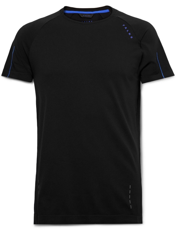 Photo: FALKE Ergonomic Sport System - Active Logo-Print Stretch-Jersey T-Shirt - Black - M/L