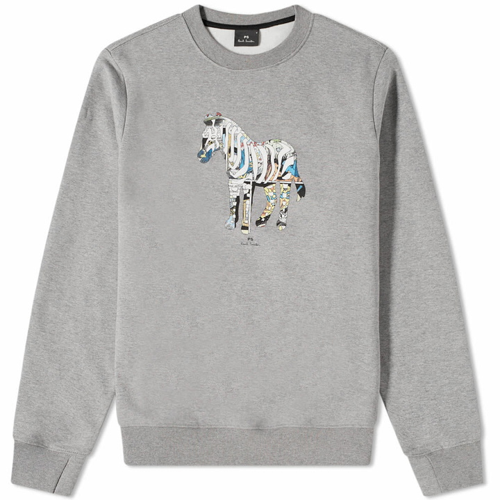 Photo: Paul Smith Men's Zebra Print Crew Sweat in Grey