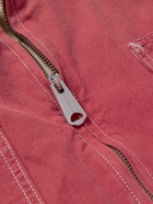 KAPITAL - Logo-Appliquéd Garment-Dyed Canvas Bomber Jacket - Red