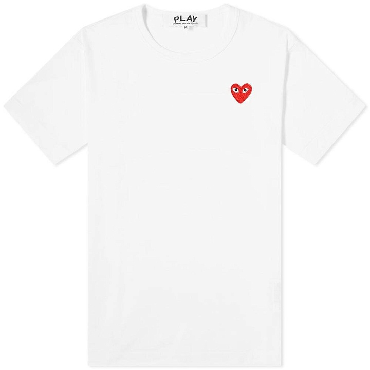 Photo: Comme des Garçons Play Men's Basic Logo T-Shirt in White/Red