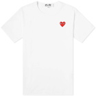 Comme des Garçons Play Men's Basic Logo T-Shirt in White/Red