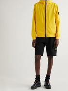 Stone Island - Straight-Leg Logo-Appliquéd Cotton-Jersey Drawstring Shorts - Black