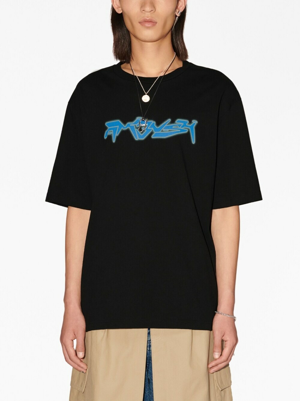Tシャツ・カットソー AMBUSH Men T-shirt Black BMAA035S23JER002 1000 AMBUSH graphic-print Cotton T-shirt | Black | FARFETCH