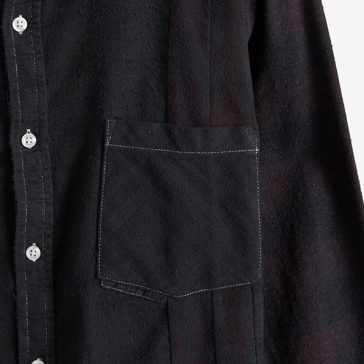 Needles 7 Cuts Over Dye Flannel Shirt in Black