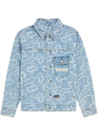 Evisu Seagull Logo-jacquard Denim Jacket Indigo