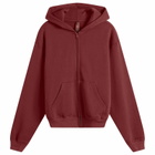 SKIMS Women's Cotton Fleece Classic Zip Up Hoodie in Merlot