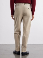 Zegna - Pleated Straight-Leg Cotton-Corduroy Trousers - Brown
