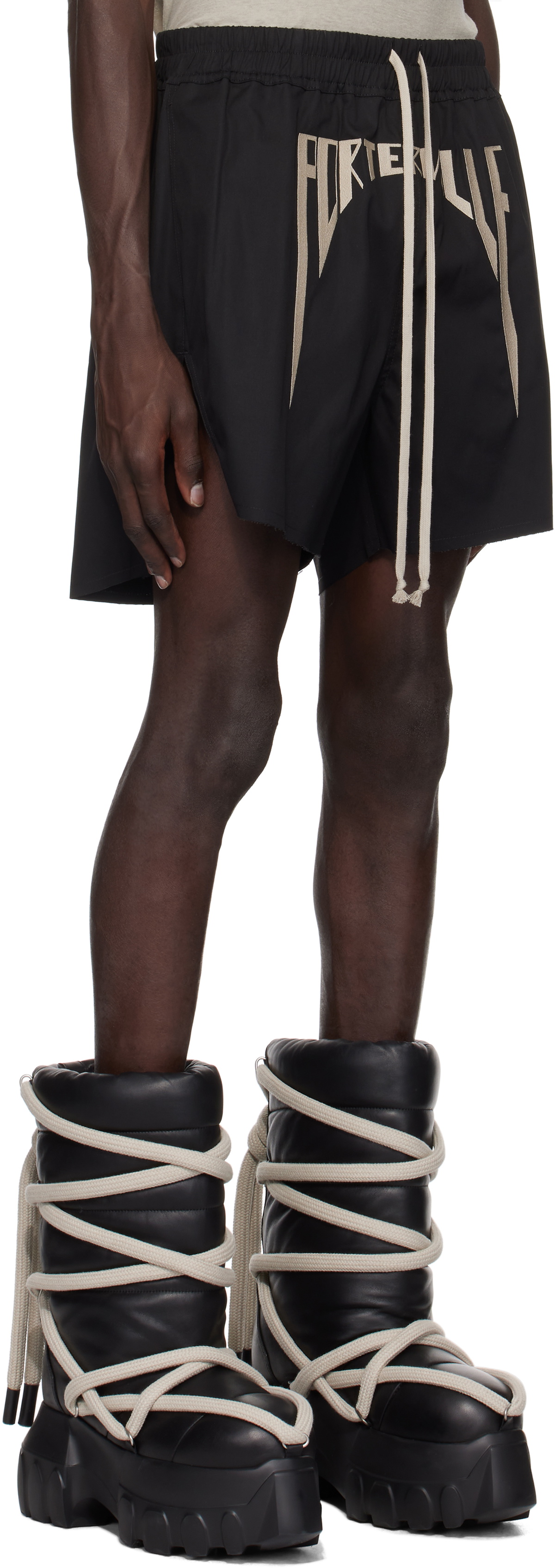 Rick Owens Black Porterville Long Boxers Shorts Rick Owens