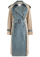 3.1 Phillip Lim Panelled Denim and Cotton Trench Coat Indigo